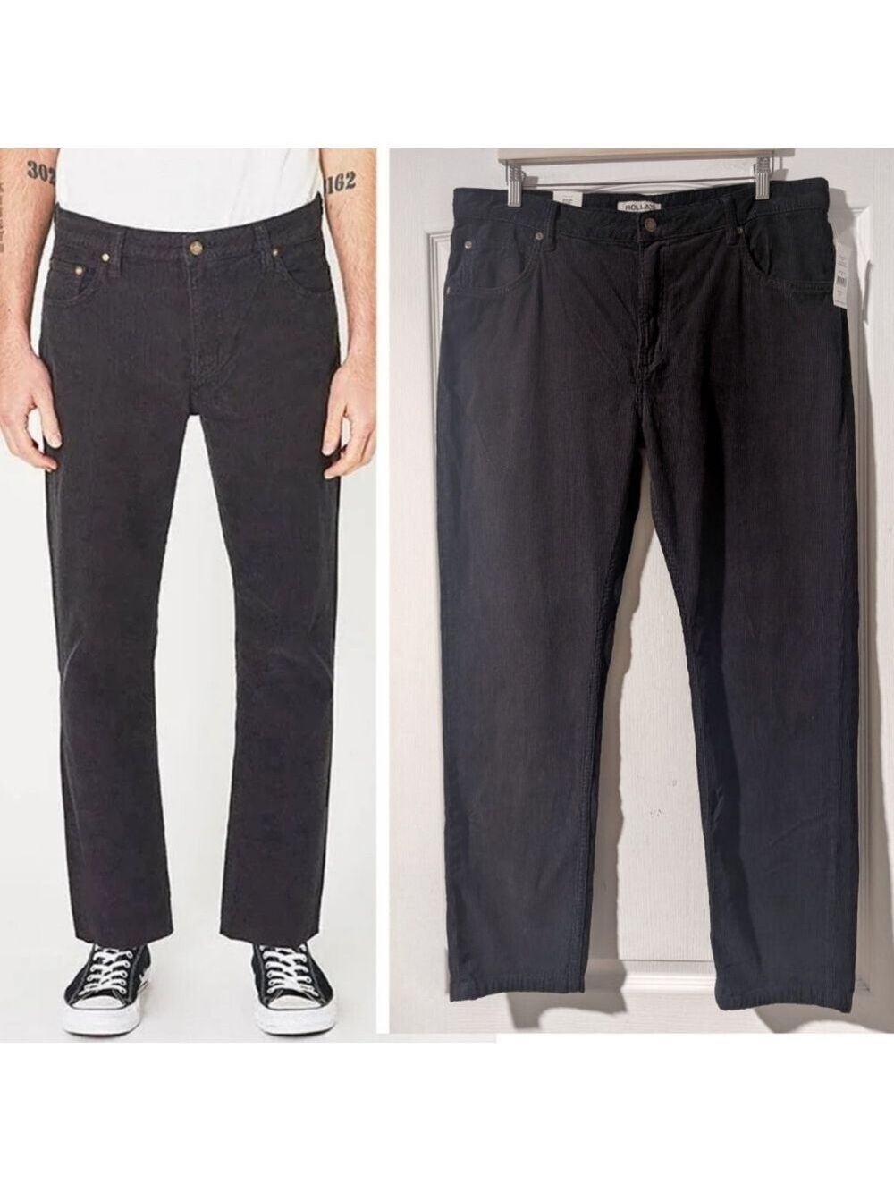 NWT Rolla's | Men's Relaxo Relaxed Tapered-Leg Cord Jeans In Black